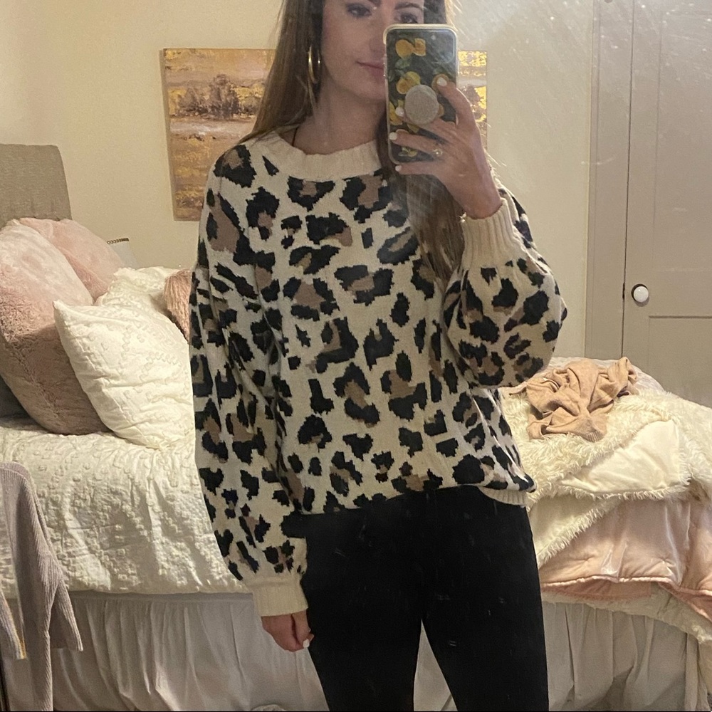 Chenille Leopard Sweater